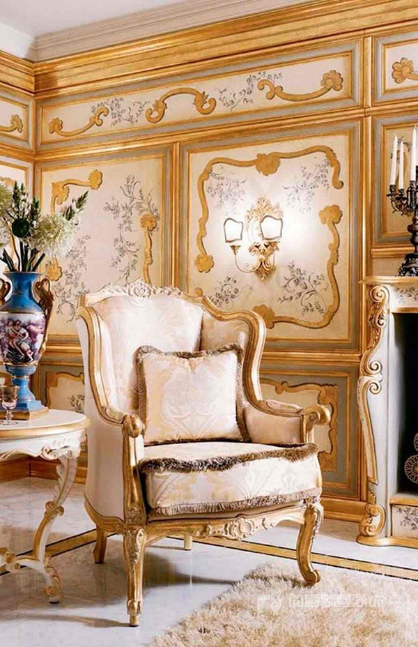 别墅室内软装配饰色彩|极致精致的金色洛可可
